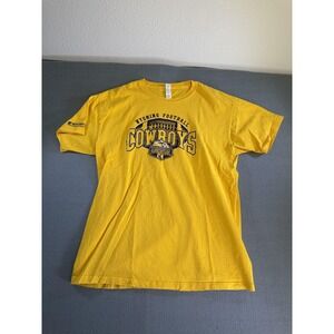 Wyoming Cowboys Shirt Mens Large Gold NCAA Football M&O Gold Agriculture